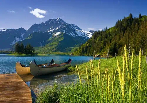 Canoes in Pedersen Lagoon