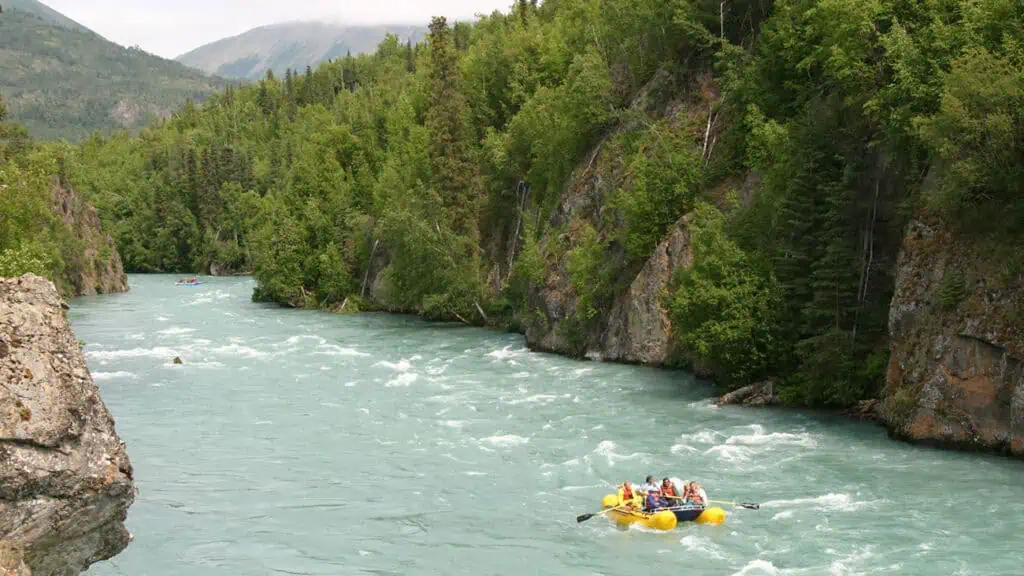 Rafting through the Kenai Canyon on the Full-Day Kenai Canyon Raft