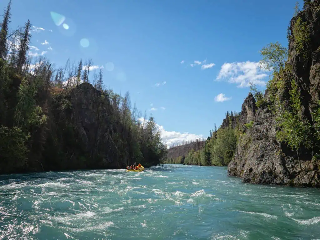 Mild rapids on the Full-Day Kenai Canyon Raft trip