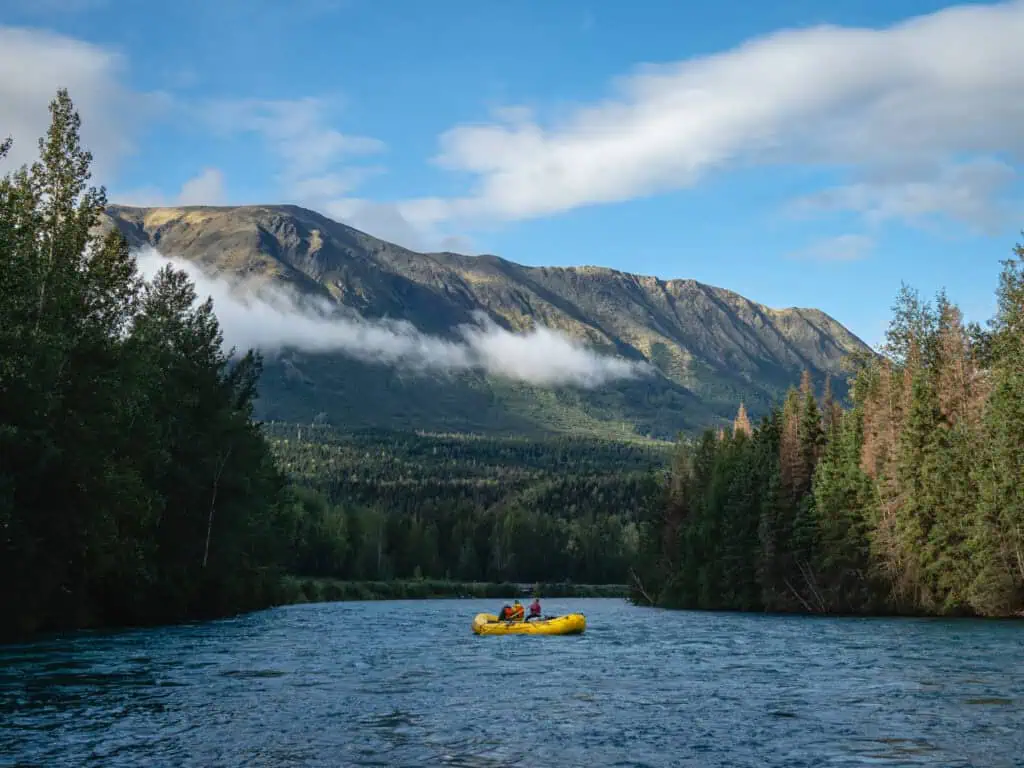 Blue skies over the Kenai River